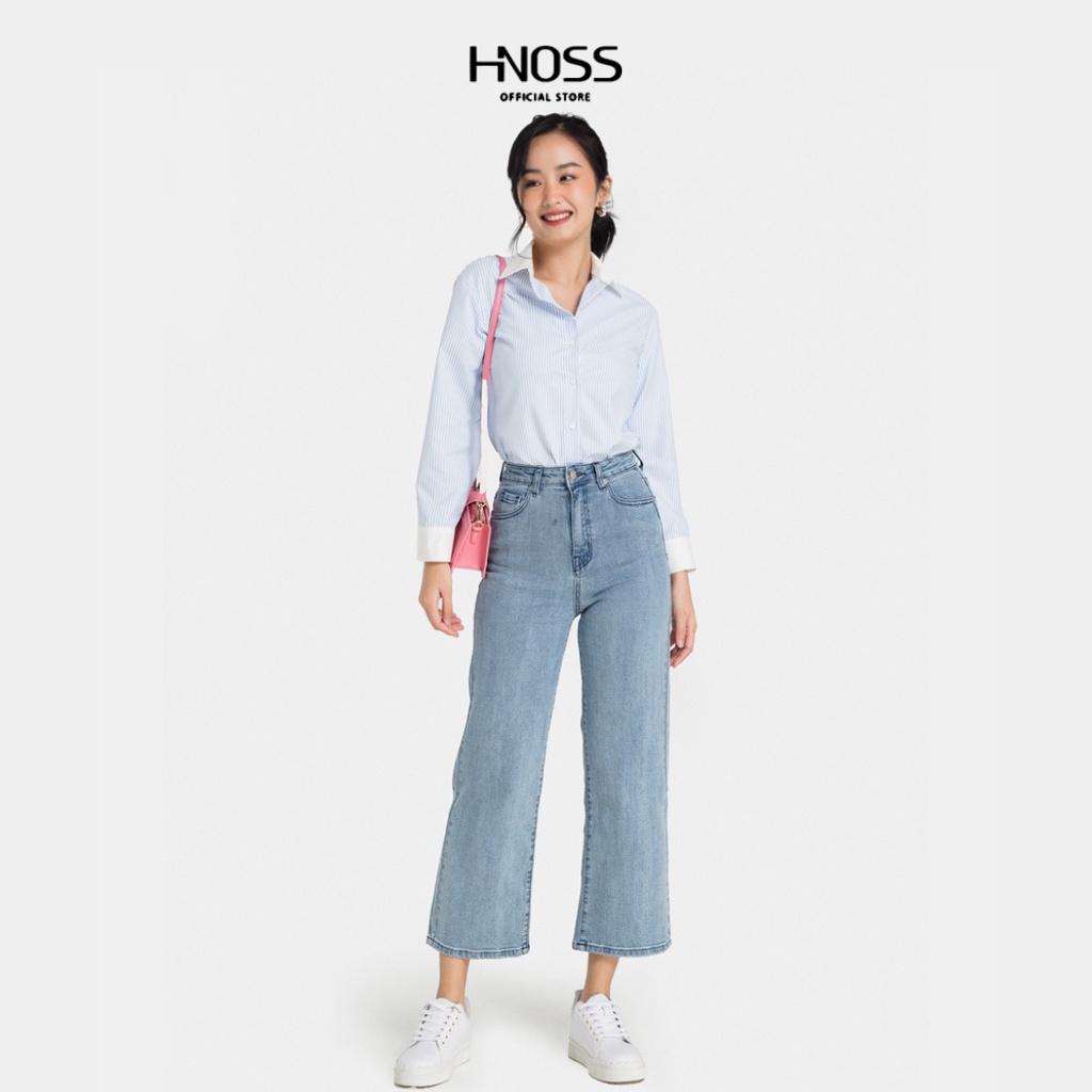 Quần Jeans Dài Nữ HNOSS Kiểu Dáng Ống Thẳng HNQDA012