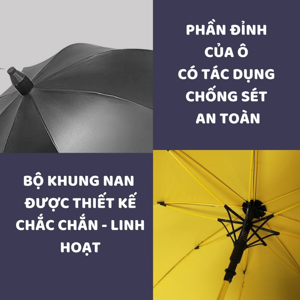 Hình ảnh Ô Dù 2 Lớp Che Nắng Che Mưa Cỡ Lớn Chống Tia UV, Nan To, Cán Dài Cao Cấp, Thiết Kế Thông Minh Đóng Mở Tự Động