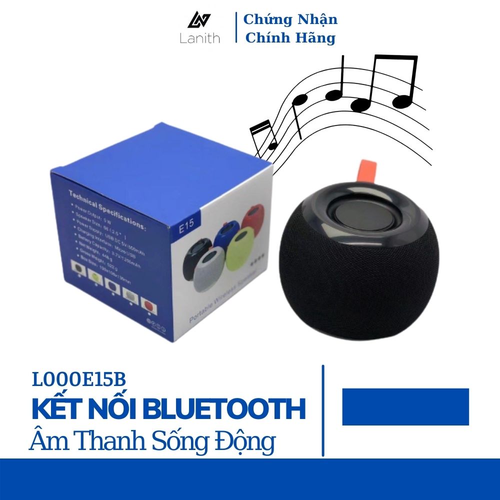 Loa Bluetooth mini Lanith E15B – Âm thanh trung thực, sống động - Hàng nhập khẩu - L000E15B