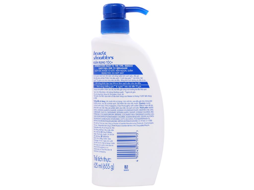Dầu Gội HEAD & SHOULDERS Chai 625ml - Ngăn rụng tóc