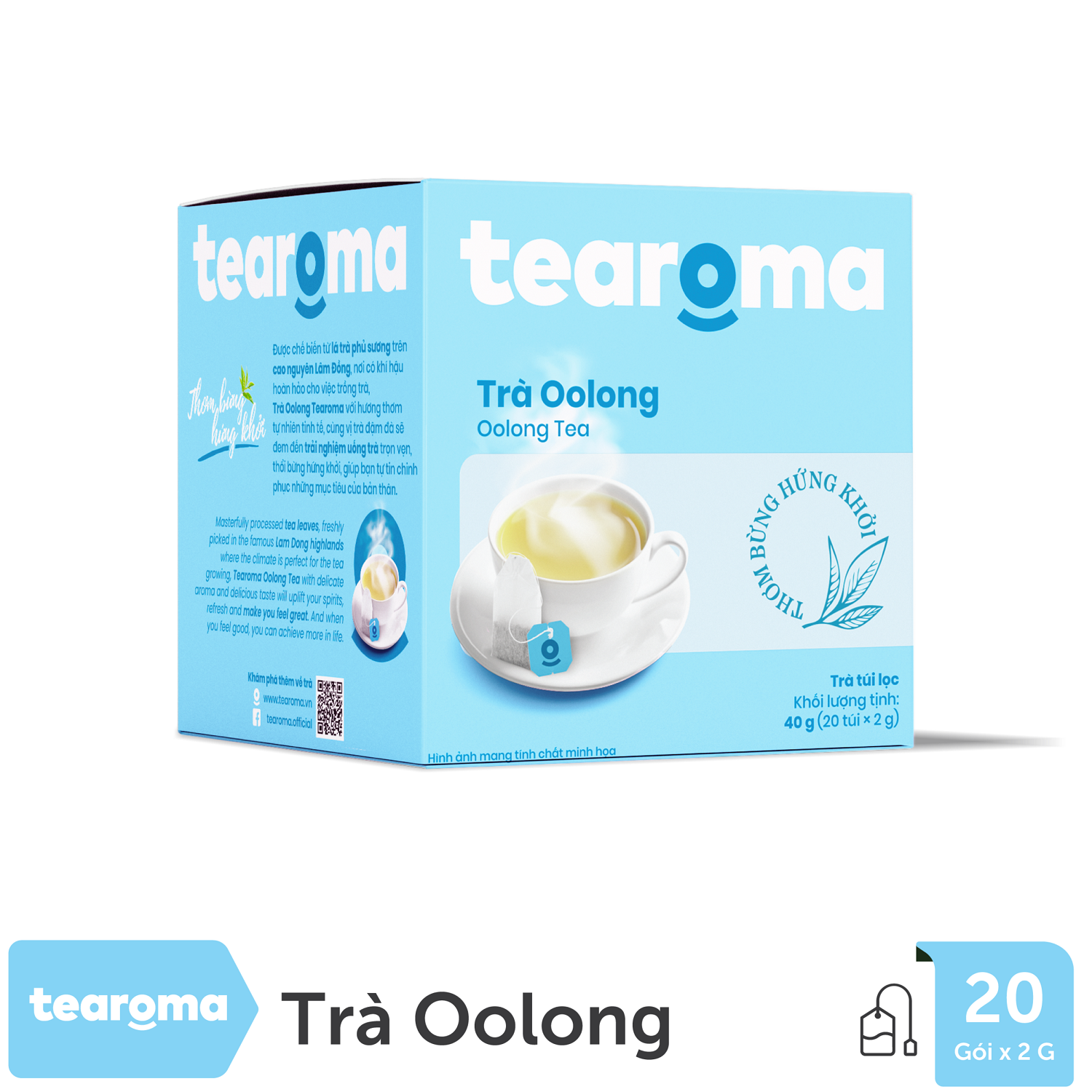 Mua 2 tặng 1 - Trà túi lọc Ô long Tearoma (Hộp 20gói x 2gr)