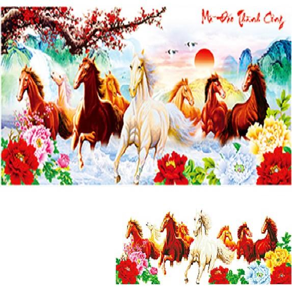 Tranh đính đá Mã đáo thành công | Kt 130*63cm