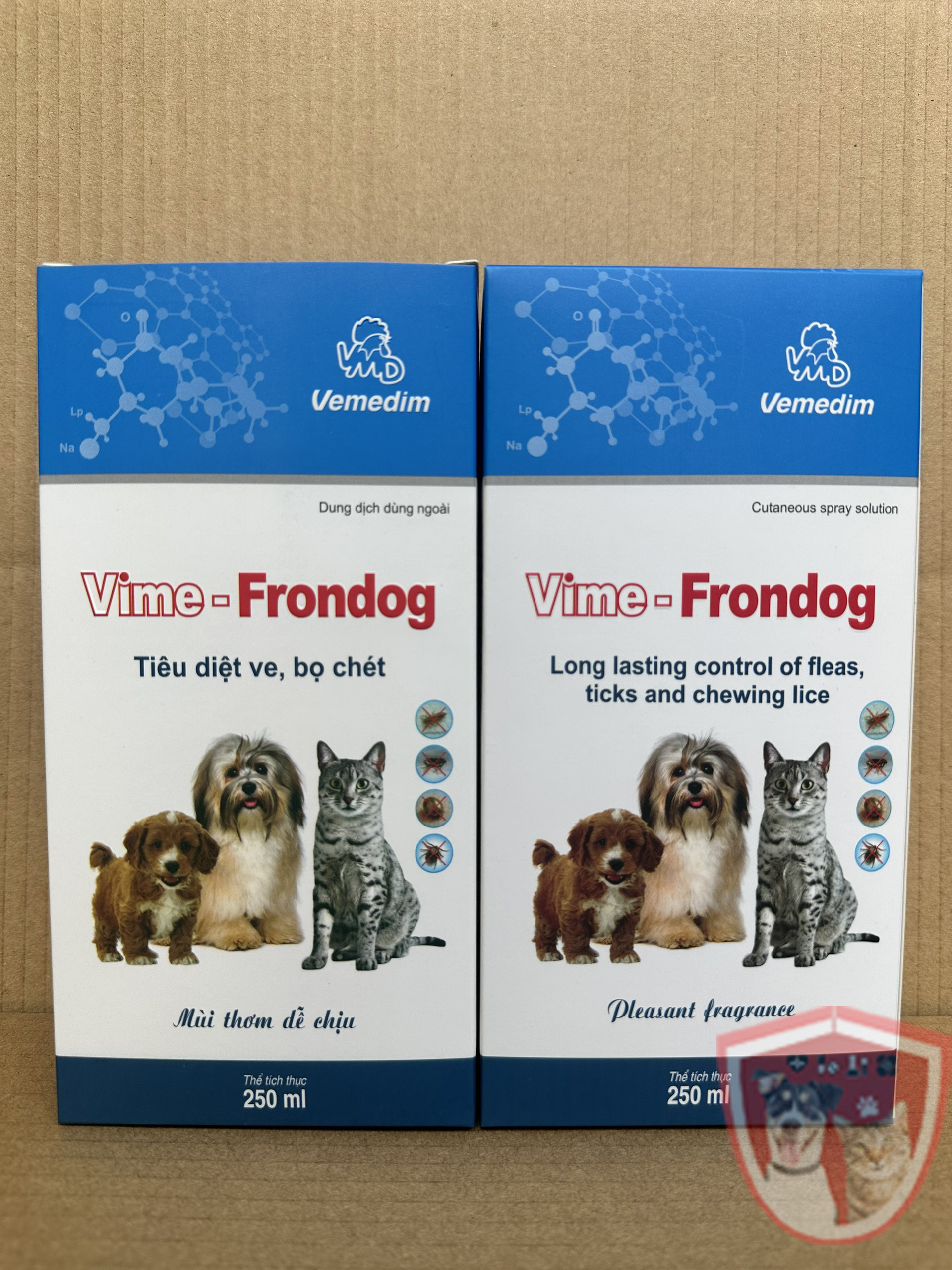 VEMEDIM - Vime Frondog 250ml - Thuốc xịt tiêu diệt sạch ve bọ chét trên chó mèo - Chai xịt 250ml