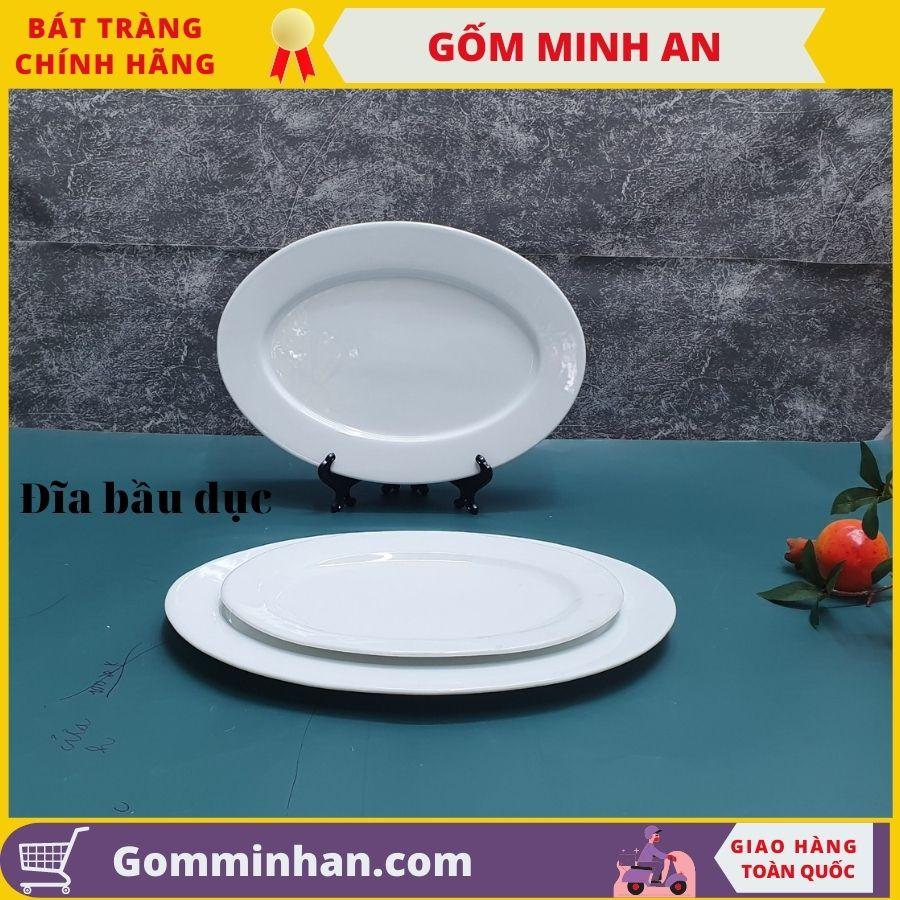 Đĩa sứ Trắng Bát Tràng Cao Cấp- Gốm Sứ Bát Tràng- Gốm Minh An- Hàng Khử