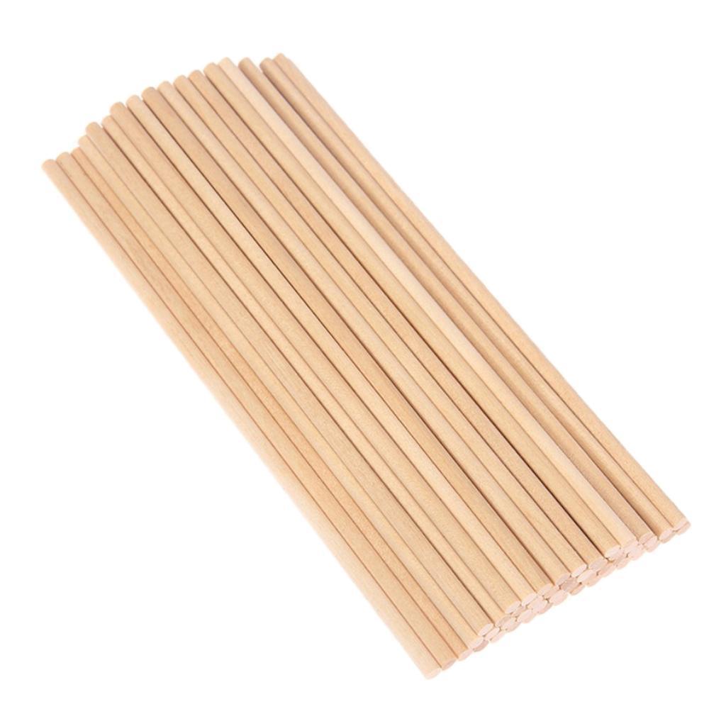 50Pcs Wooden Pieces Wood Sticks Dowels Rod Round Shaped – Unfinished Wood is Easy to Paint, Stain, Embellish – Perfect for Art Craft Project, Natural
