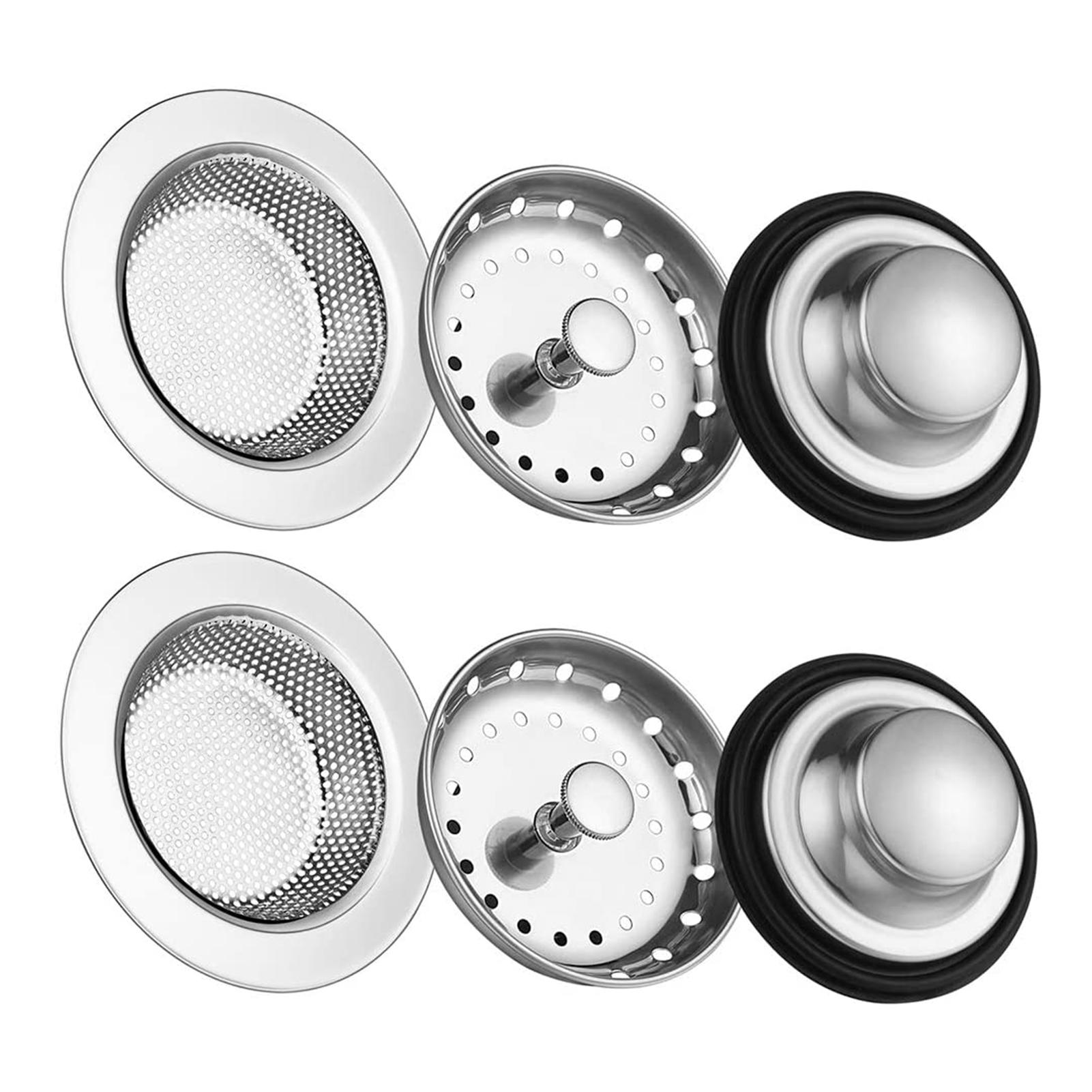 2 cái nắp chặn lỗ thoát nước bồn rửa bát bằng thép không gỉ
