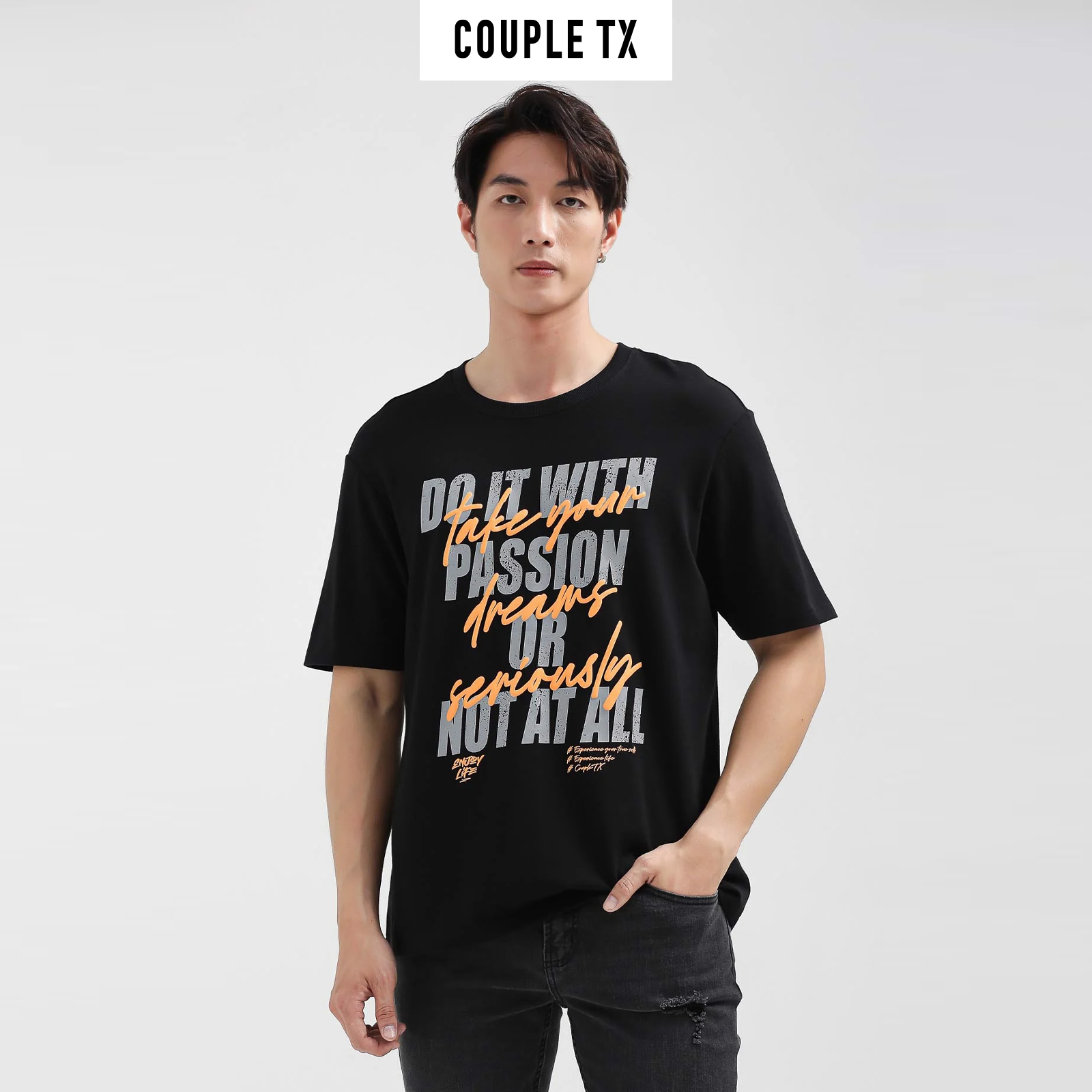 COUPLE TX - Áo Thun Nam Relax Fit In Typo Take Your Dreams Seriously MTS 1197