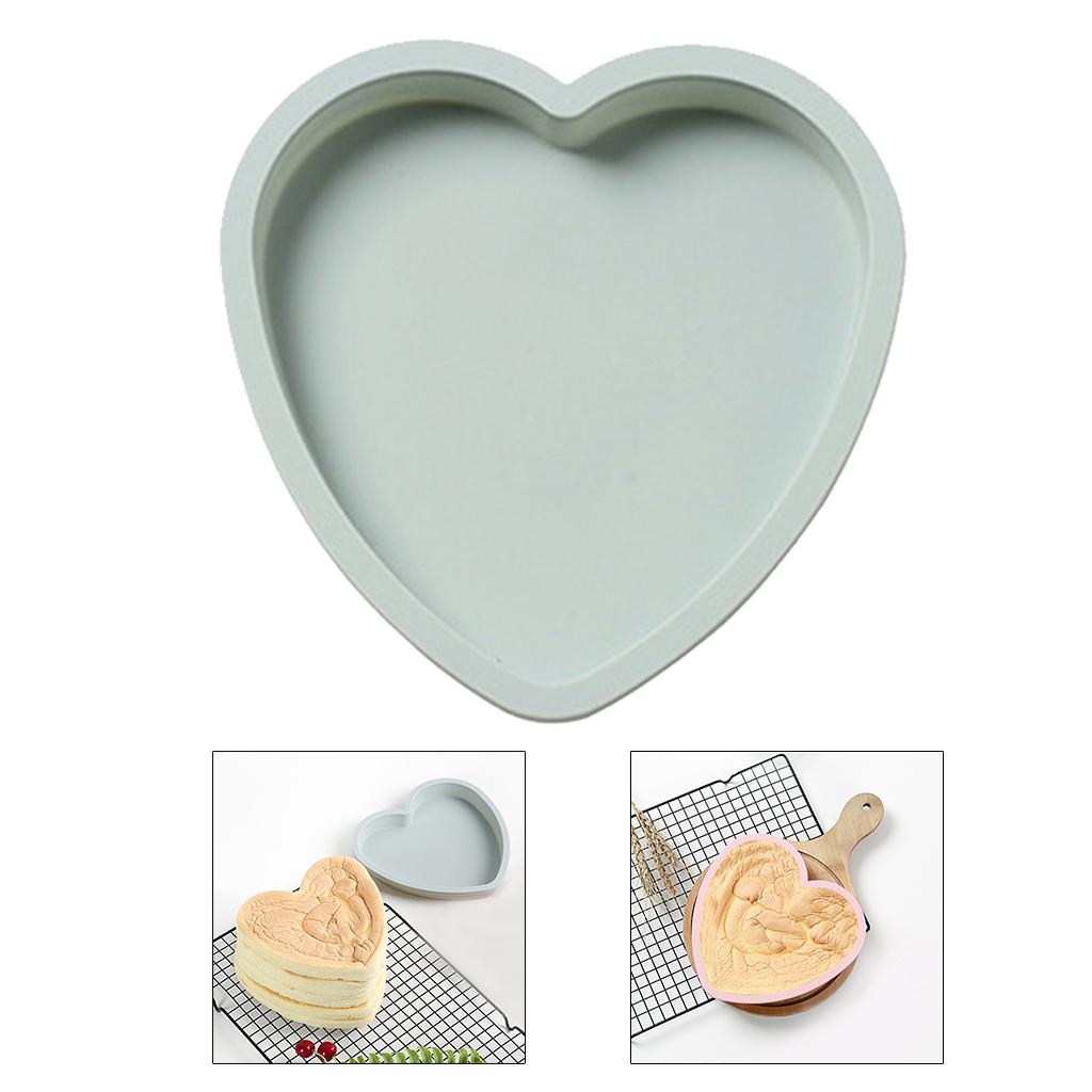 Silicone Cake Mold Cake Heart Shape Mousse Cake Moulds 6Inch Blue