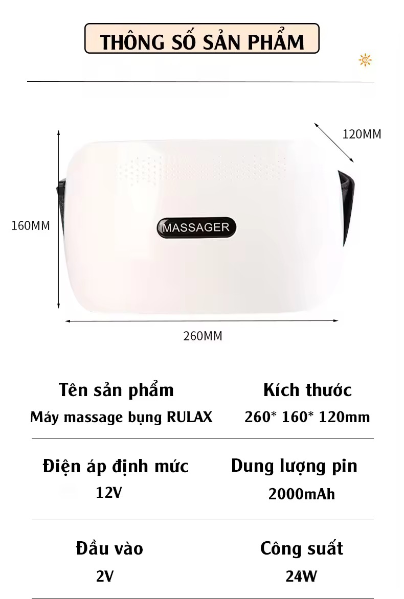 ￼Máy Massage Bụng Lưng Đùi Pin Sạc Tích Hợp Đá Nóng Himalaya Hỗ Trợ Giảm Mỡ Bụng Đai Mát Xa Bụng Eo Lưng