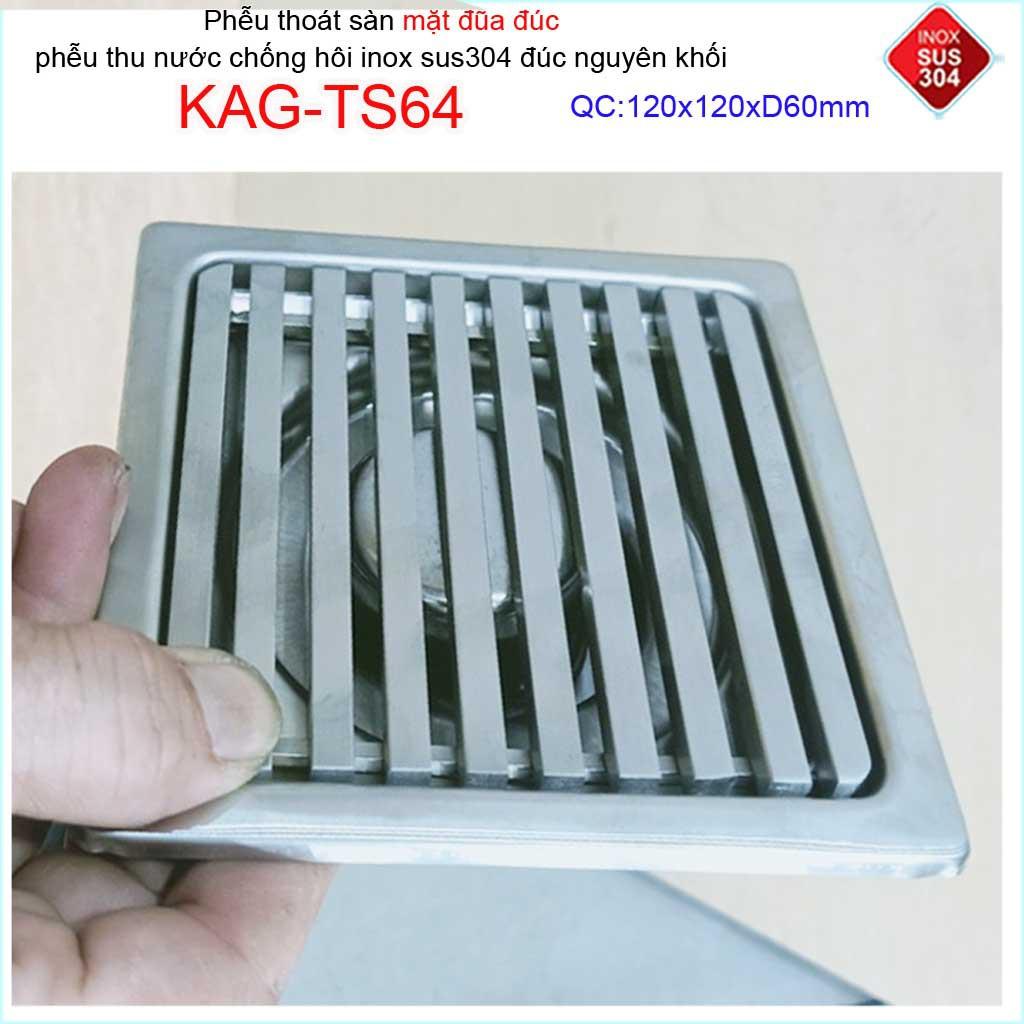Phễu thoát sàn mặt đũa inox đúc Inox , thoát sàn chống hôi SUS304 15x15cm, 12x12cm D60-D90