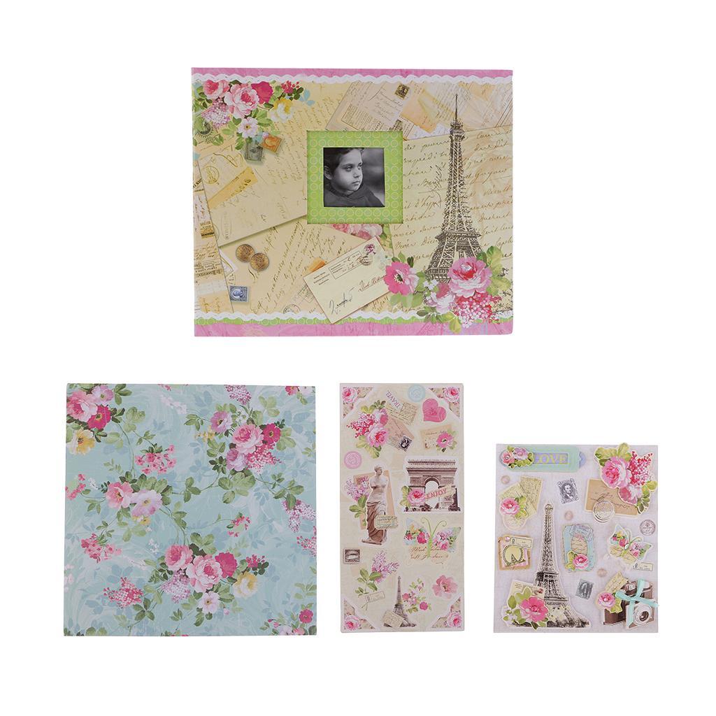 10 Page DIY Photo Album Handmade Travel Theme Family Memory Record Scrapbook