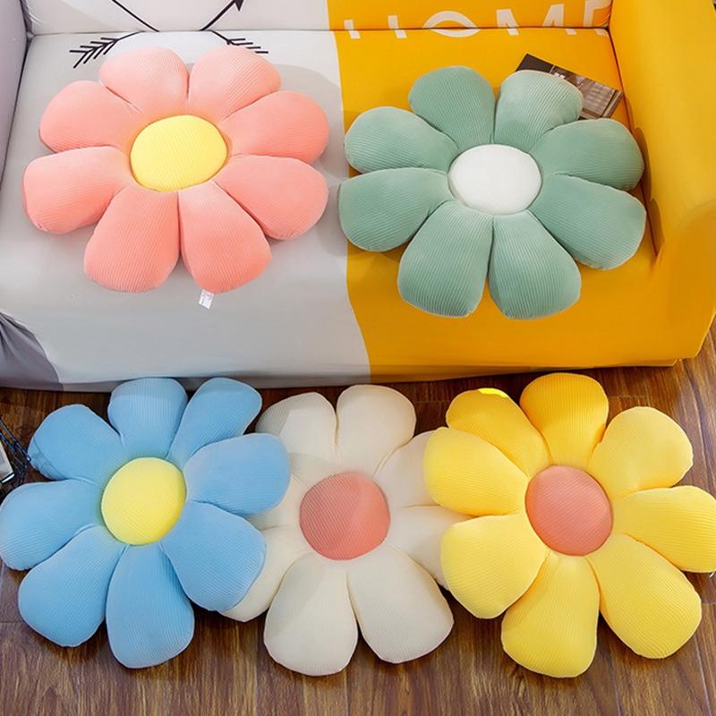 Hoa Nhiều Màu Sắc Đệm Gối Nhung Đồ Chơi Trang Trí Nhà Phòng Xe Ghế Văn Phòng Gối Tựa Đầu Gối Hoạt Hình Ghế Sofa Đệm Bé Gái Quà Tặng