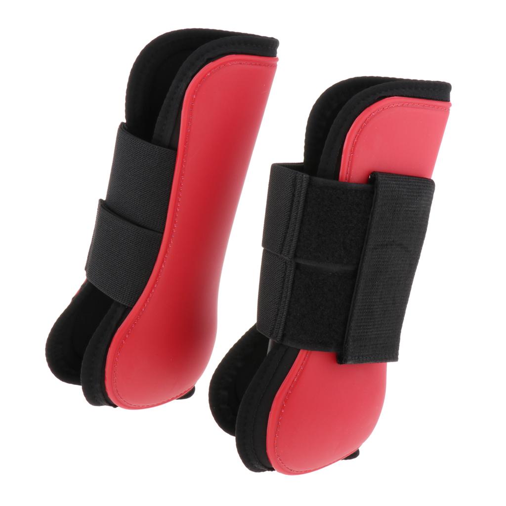 1 Pair Horse Leg Boots Hind or Front Leg Protect Wraps  Red Fore Foot