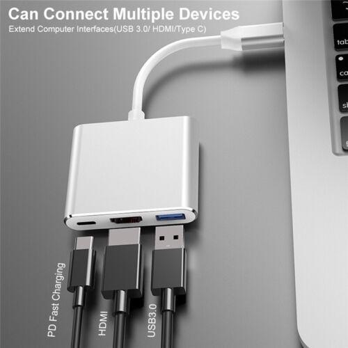 Bộ Hub Chia Nhiều Cổng Type C Sang USB-C 4K HDMI USB 3.0 3 Trong 1 Cho Macbook iPad Samsung TV