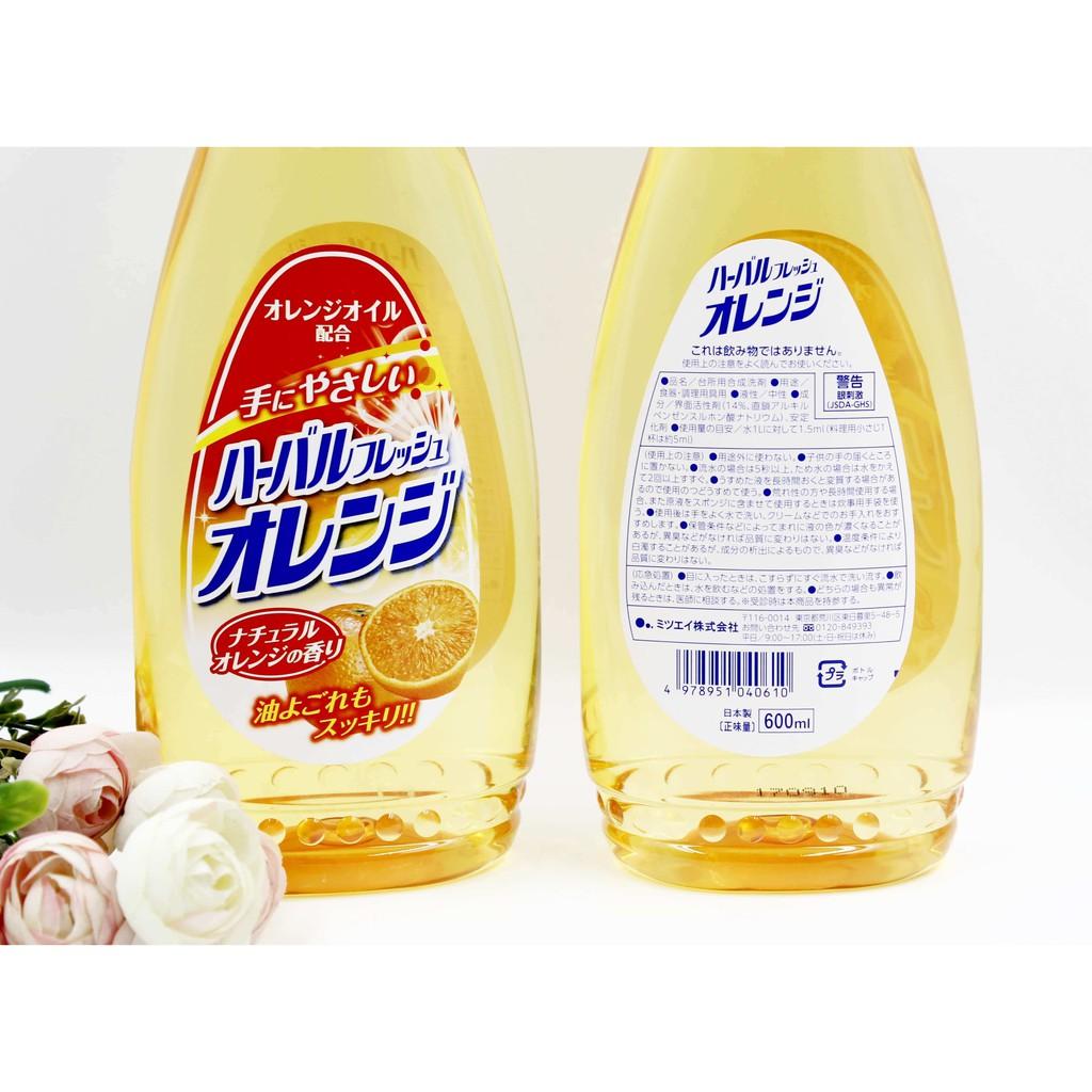 Nước rửa chén bát Mitsuei 600ml tinh chất cam 600ml - Nội địa Nhật Bản