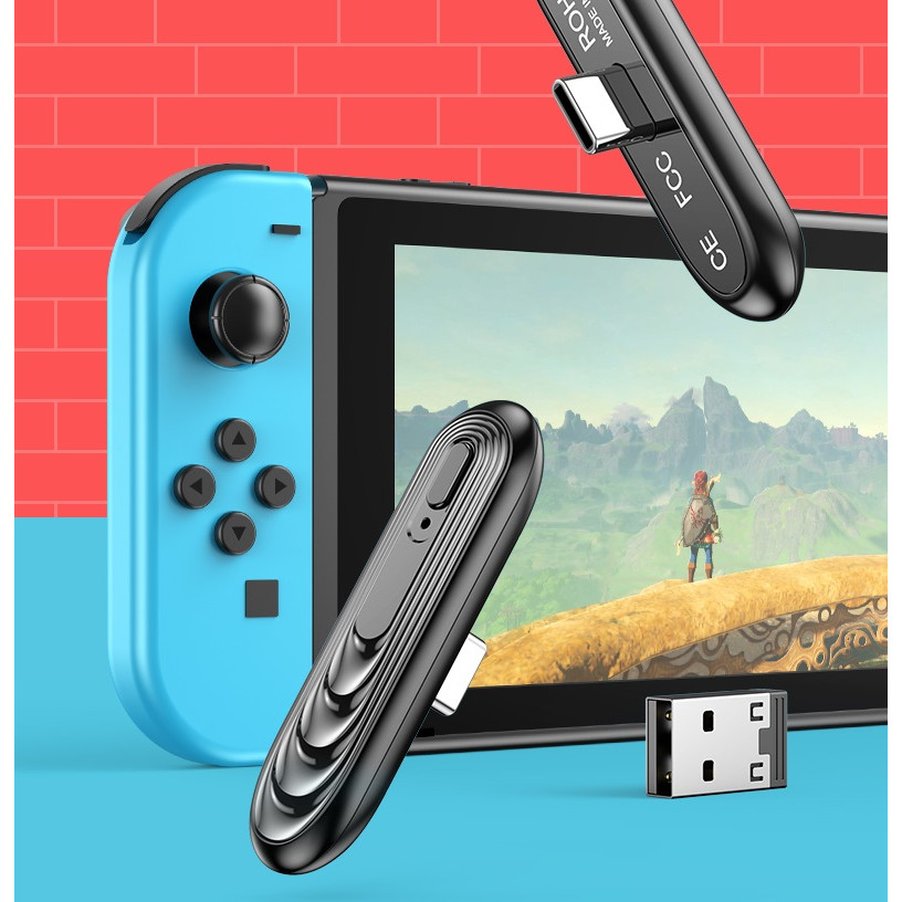 Thiết Bị Phát Tín Hiệu Bluetooth Không Dây Đầu Type-C USB Cho Nintendo Switch &amp; Lite, PS4, PC, Điện Thoại