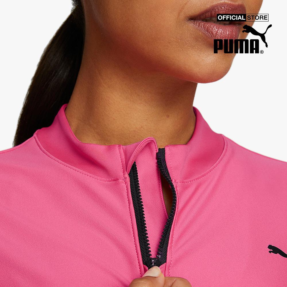 PUMA - Áo croptop nữ cổ trụ tay dài Fit EVERSCULPT Quarter Zip 522176