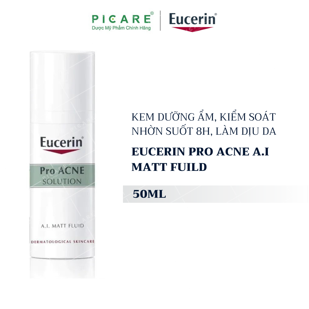 Kem Dưỡng Ẩm, Kiểm Soát Nhờn, Ngừa Mụn Eucerin Matt Fluid