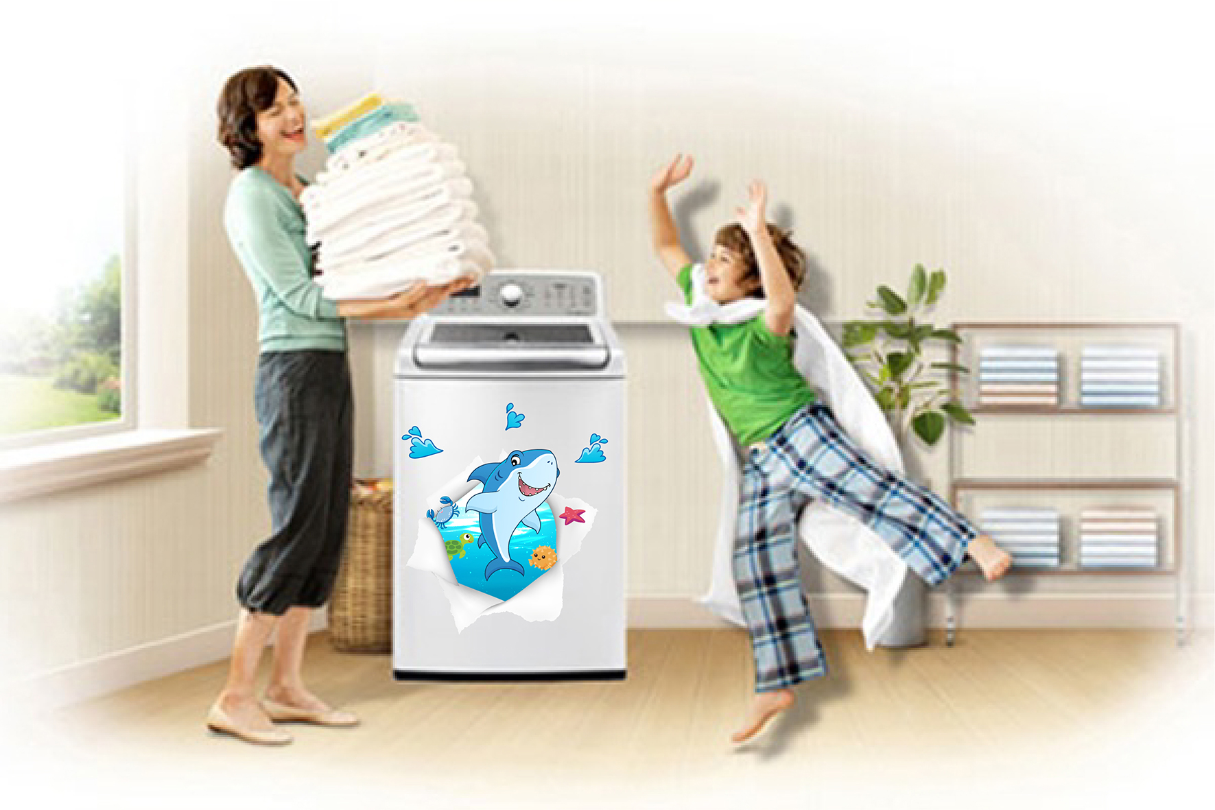 Decal trang trí máy giặt số 12