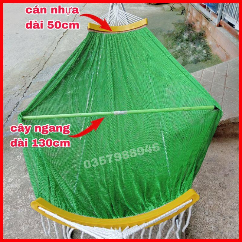 Võng Lưới 2 Lớp Đầu Cán Nhựa Cao Cấp Chất Vải Dày Đẹp Nằm Không Sợ Lật, Võng Lưới Cỡ Lớn