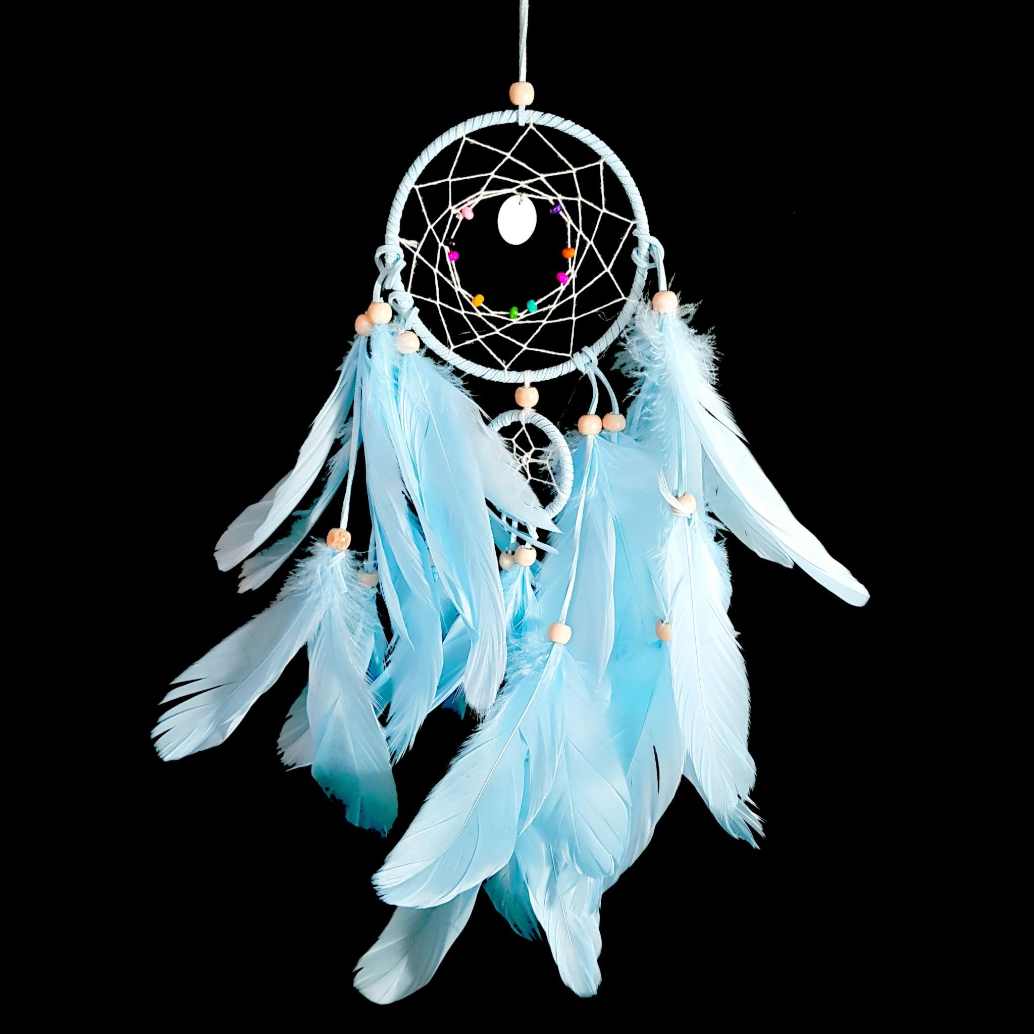 Dreamcatcher Lông Vũ Xanh 2 Khung