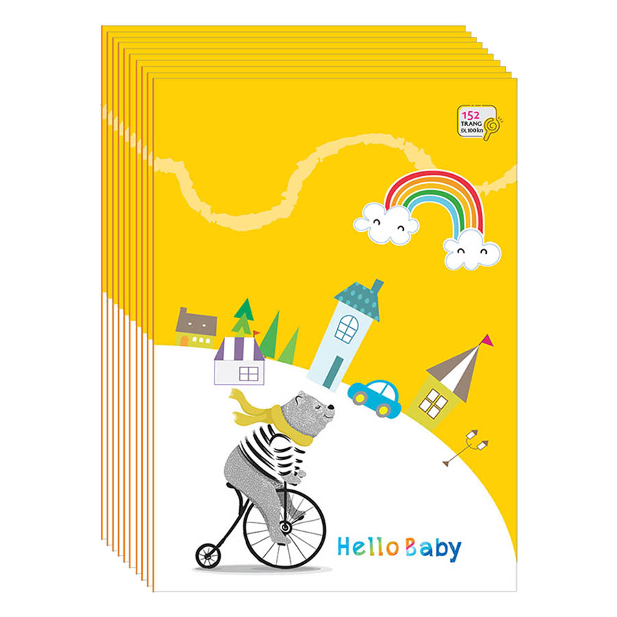 Lốc 10 Cuốn Tập Học Sinh Fort ĐL 100 4 Ô Ly Hello Baby (152 Trang) - Mẫu Ngẫu Nhiên