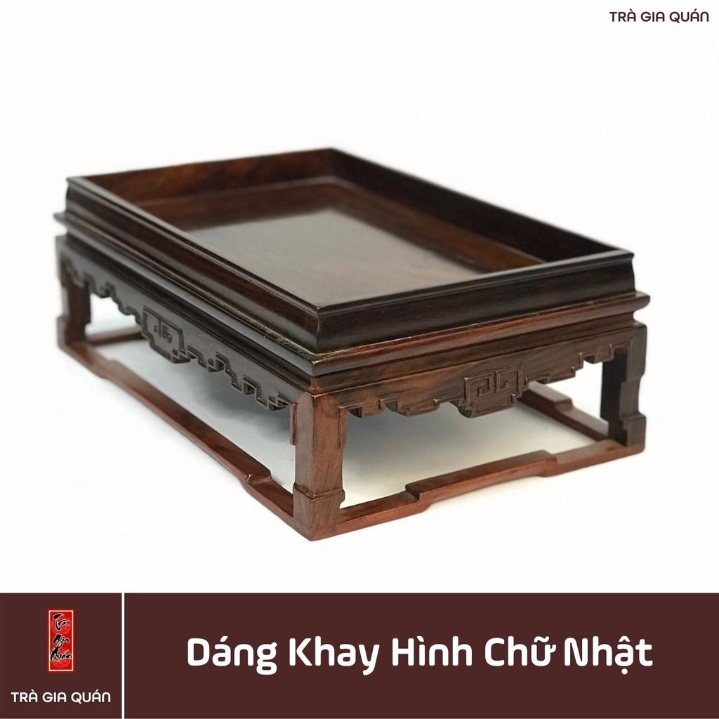 Khay Trà Gỗ Trắc Hình Chữ Nhật Kích Thước 29,5*19,5*10,5 cm KT 90