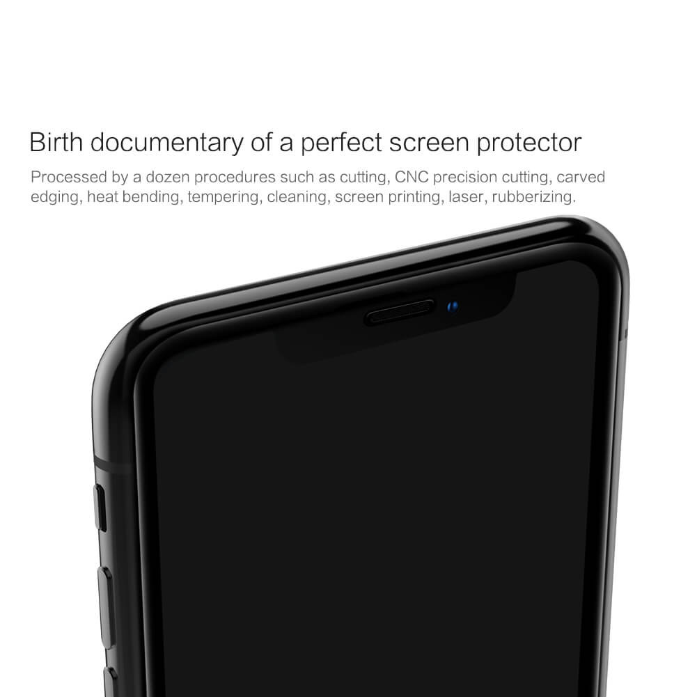 Miếng dán kính cường lực 3D full màn hình cho iPhone 11 Pro Max (6.5 inch) / Xs Max hiệu Nillkin CP + Max ( Mỏng 0.23mm, Kính ACC Japan, Chống Lóa, Hạn Chế Vân Tay) - Hàng chính hãng