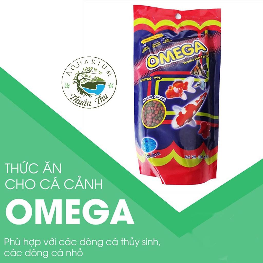 Thức Ăn Cá Cảnh Omega Giàu Dinh Dưỡng 100gr - Cám cá Omega hạt 1-2mm