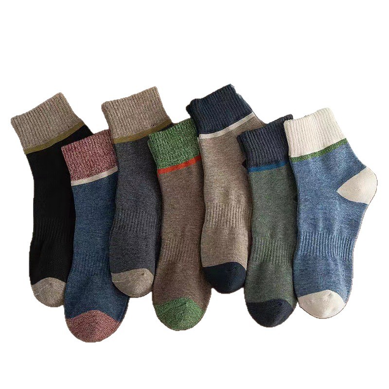 Set 5 đôi Tất,vớ Nam thổ cẩm,tất nam cao cổ phong cách vintage len cao cấp