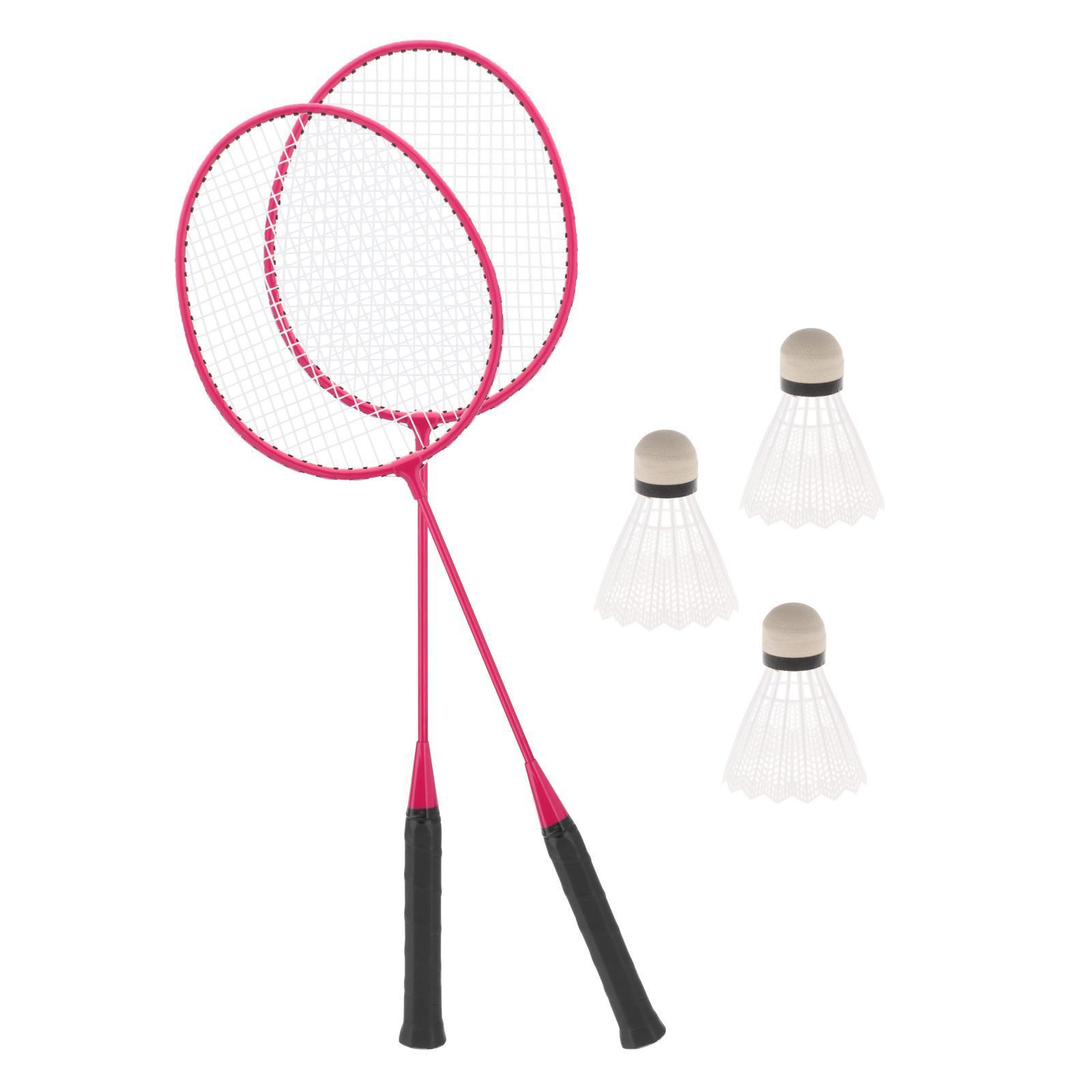 2Pcs Badminton Rackets with 3 Nylon Balls Family Training Badminton Racquets