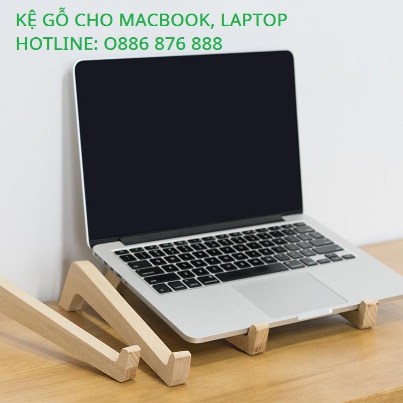 Kệ Gỗ Giá Đỡ Laptop Chữ V Bằng Gỗ Thông Tự Nhiên, Đơn Giản