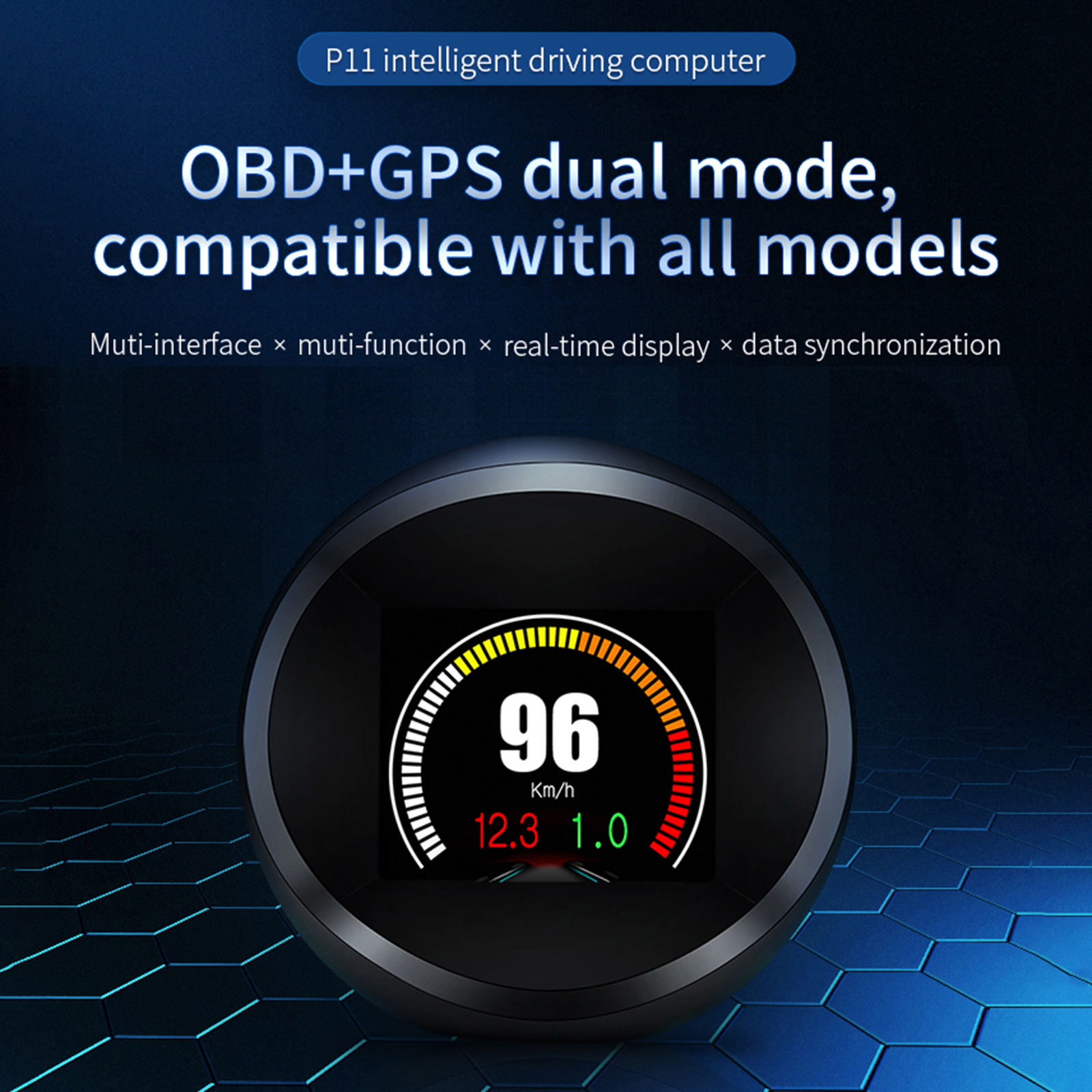 Car HUD Display, OBD+GPS Head Up Display High Definition Safe Driving Computer Car Diagnostic Tool OBD Fault Code