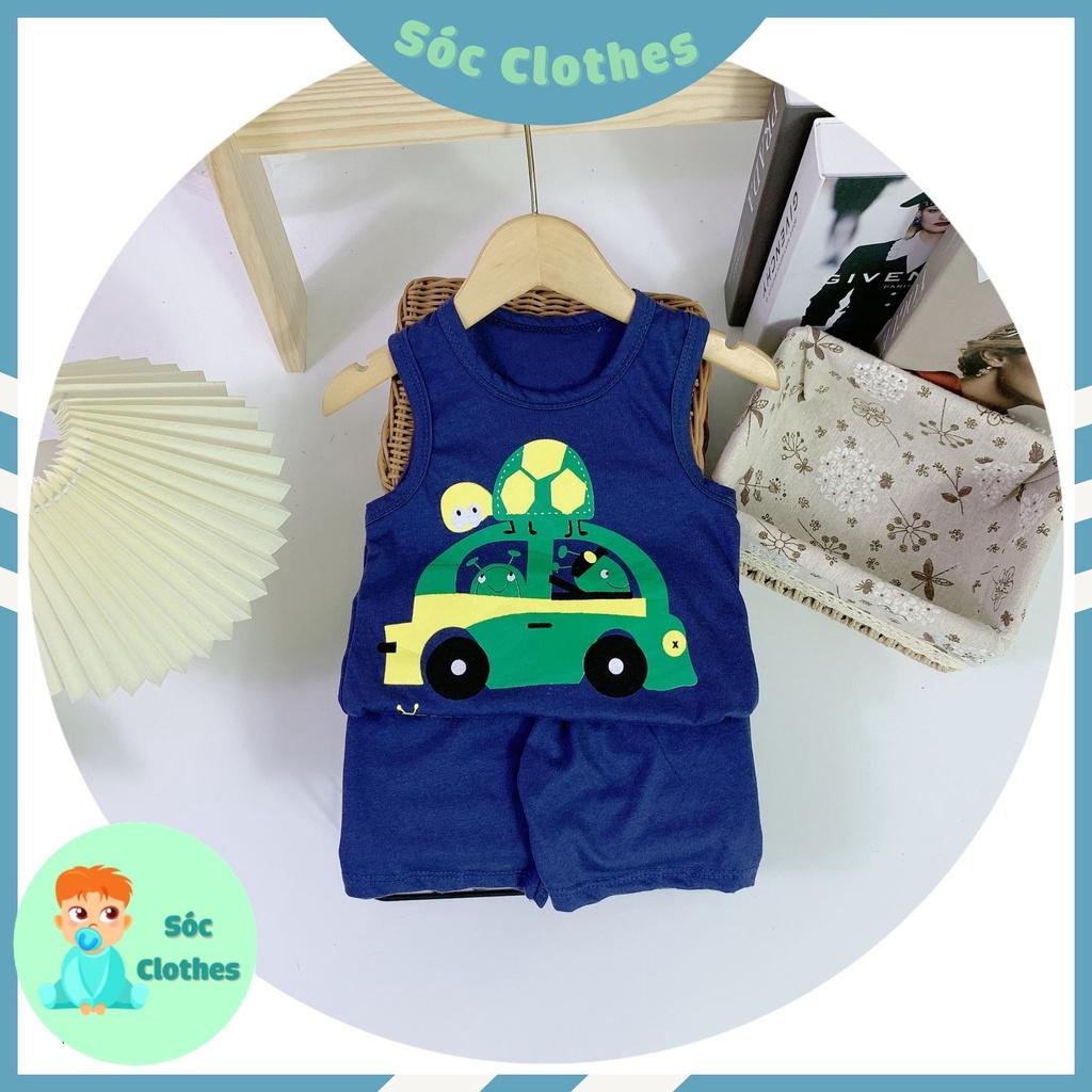 Bộ Ba Lổ Ô tô Mùa Hè Cho Bé Trai Size 8-18kg