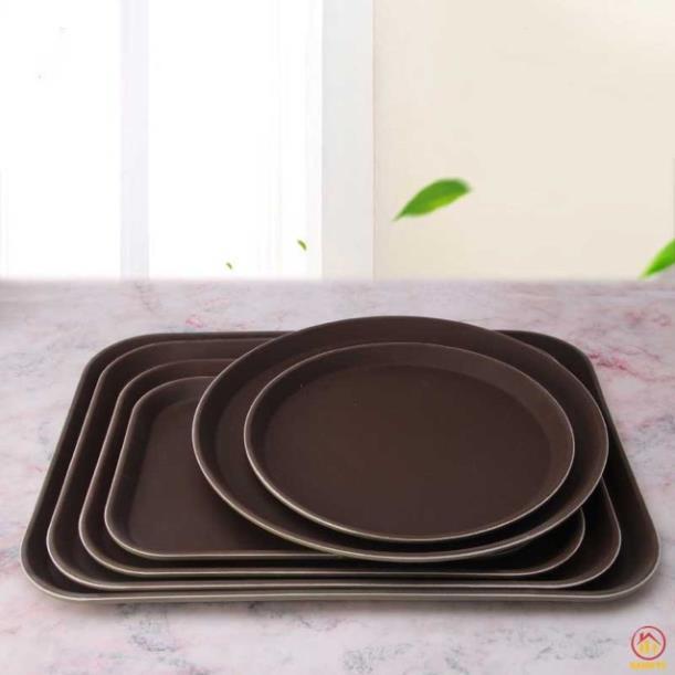 Khay tròn trống trơn trượt,khay bưng bê quán ba rơi không vỡ chất liệu dầy 3 cỡ GDTH