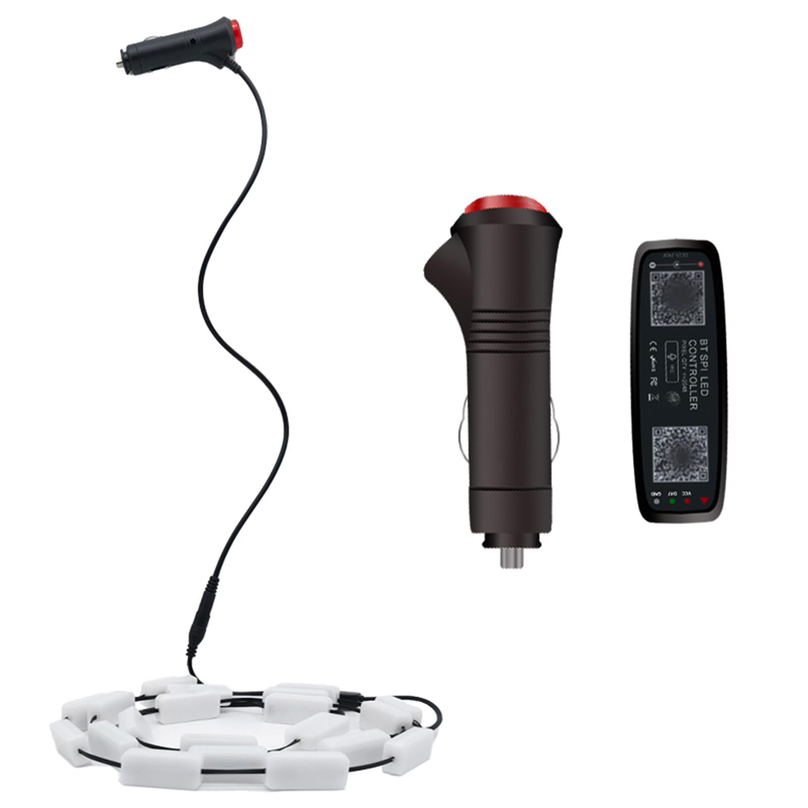 Interior Car Led Lights APP Control with Remote Music Sync Color Change RGB Rear window Car Lighting with Car Charger
