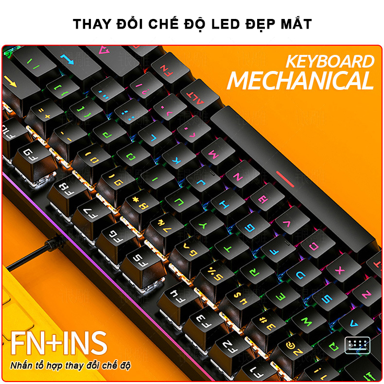 Bàn phím cơ gaming TKL 87 phím SIDOTECH K004 Blue Switch tuổi thọ 50 triệu lần bấm thuộc dòng bàn phím máy tính chơi game mini có LED RGB biến đổi cấu trúc cơ học vật lý tốc độ gõ phím cao - Hàng Chính Hãng