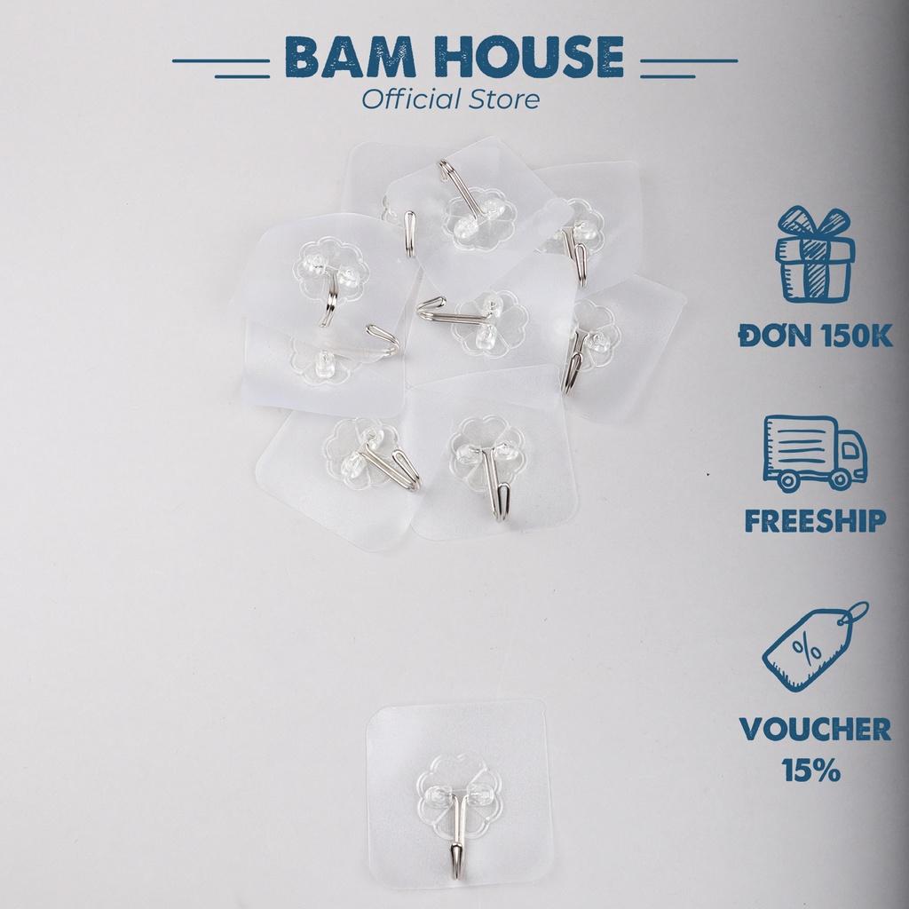 Hình ảnh Set 10 móc treo dán tường Bam House cường lực trong suốt cao cấp TS02 – BamBam Store