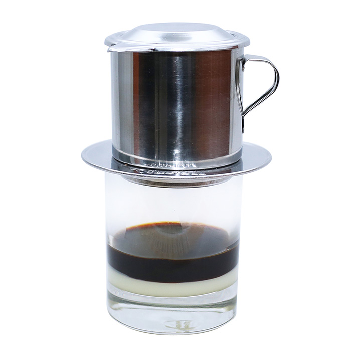 Bộ kit cafe phin VfastFil Pro, sử dụng giấy lọc cafe phin: Phin cafe cải tiến 1-2 ly cafe + 2 túi giấy lọc cafe, 100 tờ/túi + Muỗng gỗ định lượng Pro đong 10g cafe + Hộp gỗ thông