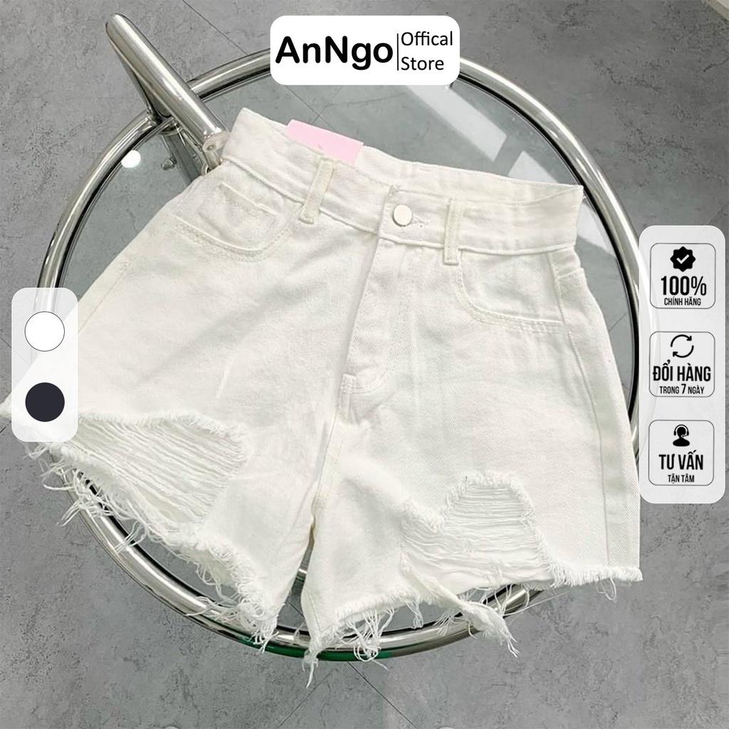Quần short jean nữ chất denim thiết kế rách cá tính, phong cách trẻ trung năng động Q01 - Đen
