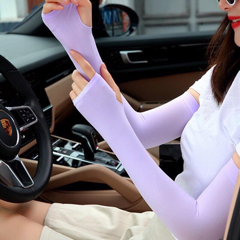 Găng tay chống nắng xỏ ngón siêu mát mềm mịn