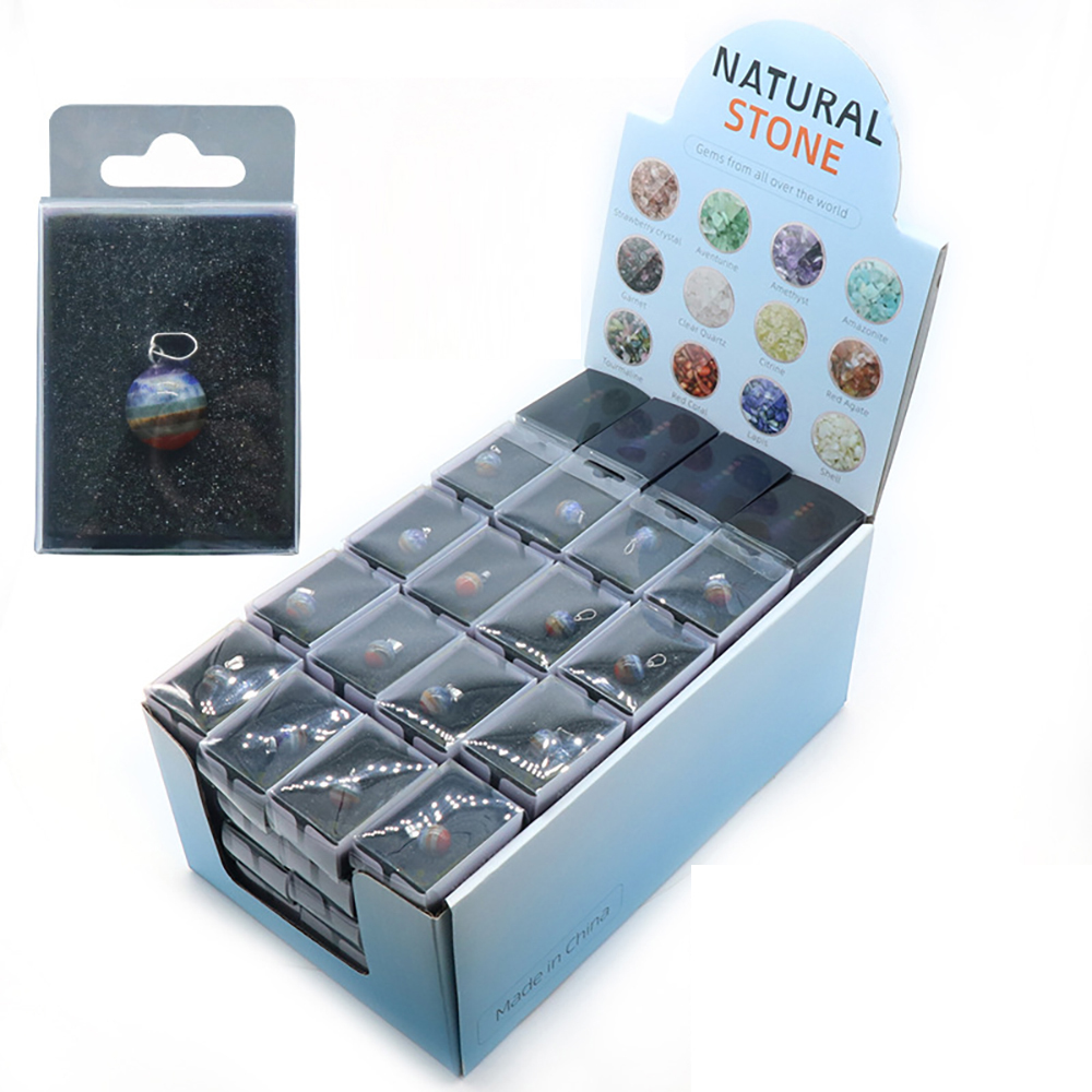 Dây Chuyền Đá Tròn 14 mm Phong Thủy 7 Chakra