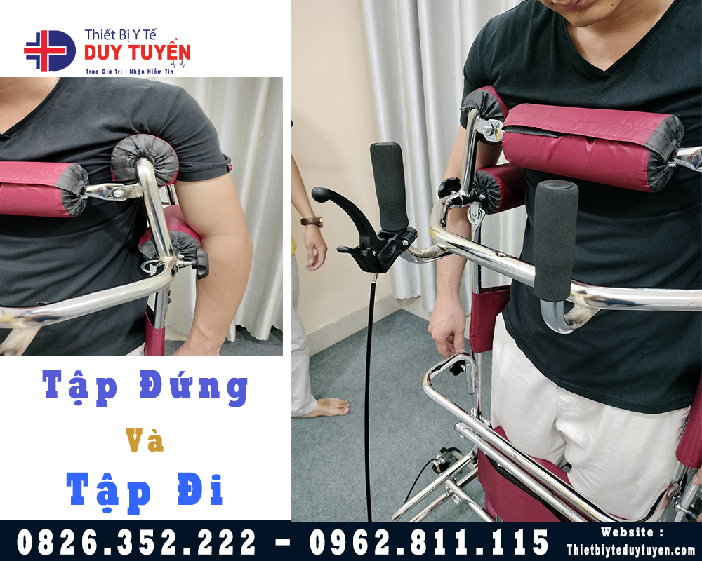 Khung Tập Đi Cho Người Tai Biến 8 Bánh Xe Có Phanh Tay An Toàn - Inox Tải Trọng 200Kg