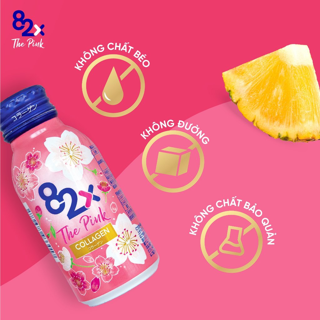 82X Combo 6 lọ The Pink Collagen 1000mg Collagen, 100ml/chai, Nước Uống Đẹp Da Tràn Năng Lượng Đến Từ Nhật Bản