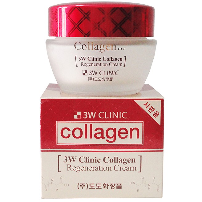 Combo dưỡng trắng da chống lão hoá 3W Clinic (Collgen Regeneration Softener 150ml + Collagen Regeneration Cream 60ml)