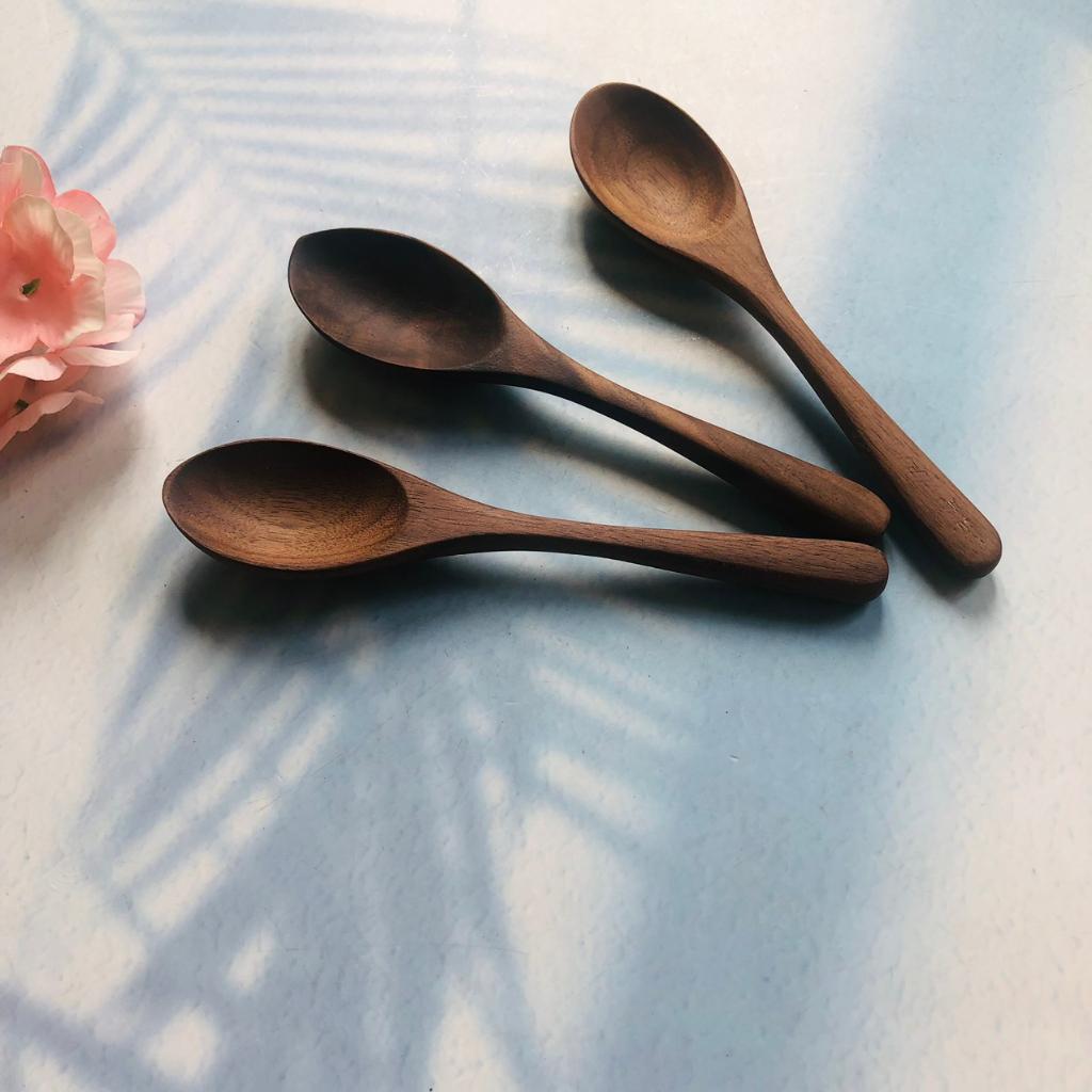 Thìa/Muỗng Ăn Cơm Gỗ Óc Chó 15cm, Thìa Muỗng Gỗ Tự Nhiên, Thìa Gia Vị, Phụ Kiện Nhà Bếp Tiện Dụng