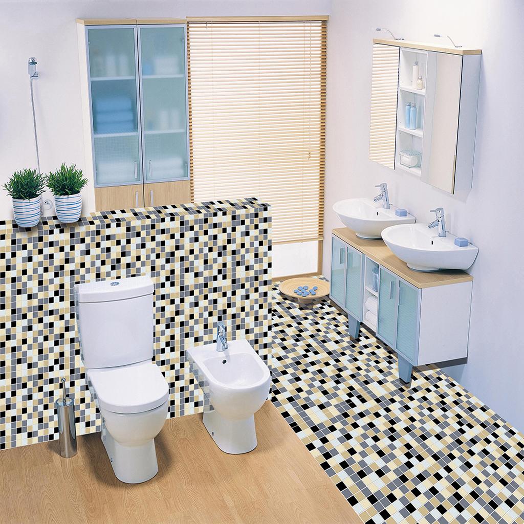 Self-adhesive Mosaic Wall Paper Sticker Tile Kitchen Bathroom Waterproof