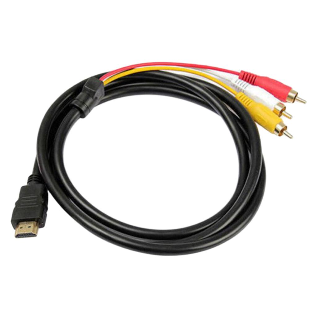 HDTV Male To 3 RCA Video Audio AV Component Cable Adapter