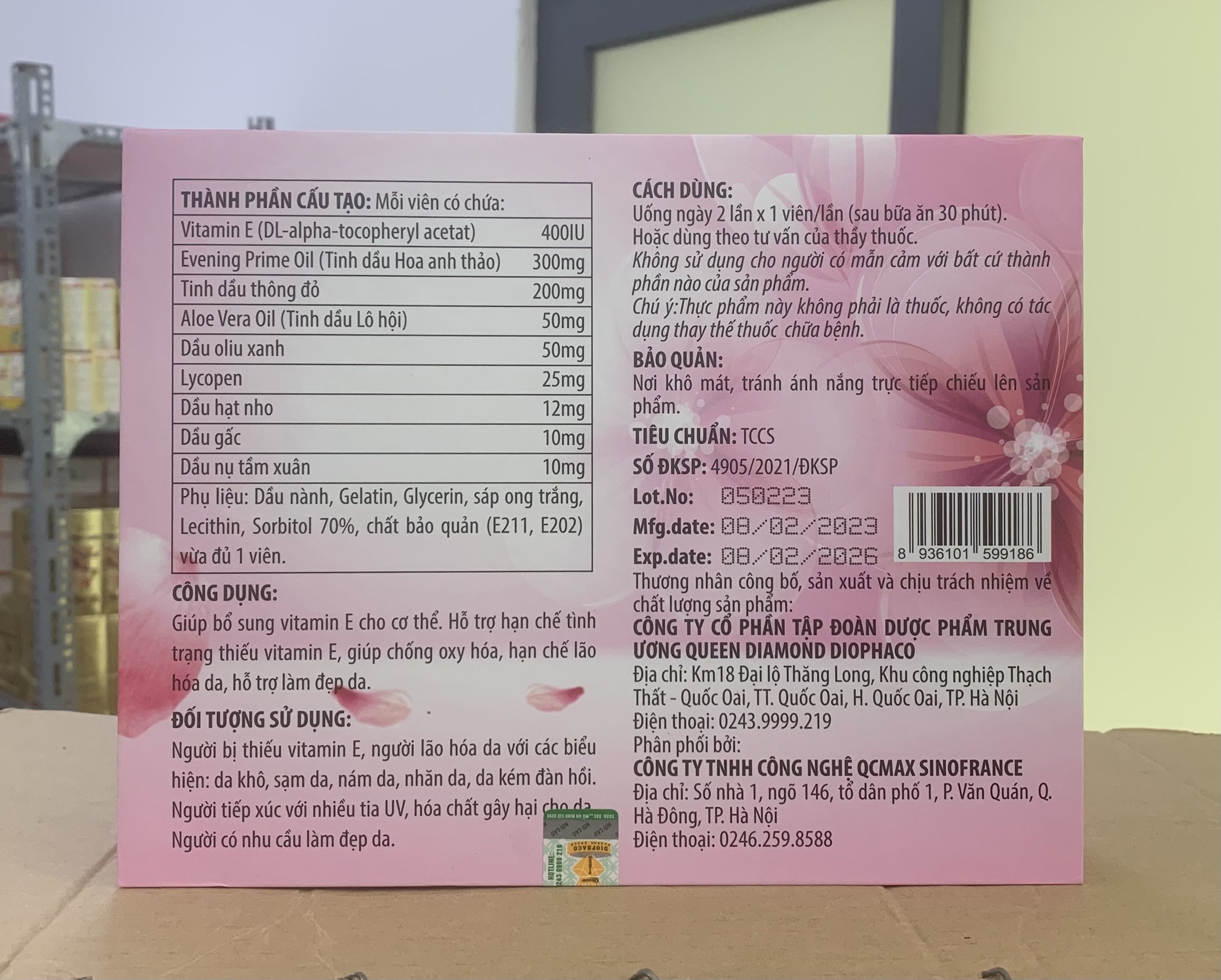 Viên uống trắng da mờ nám VITAMIN E ĐỎ - Tinh dầu thông đỏ, hoa anh thảo - Hộp cao cấp 2 lọ x 30 viên