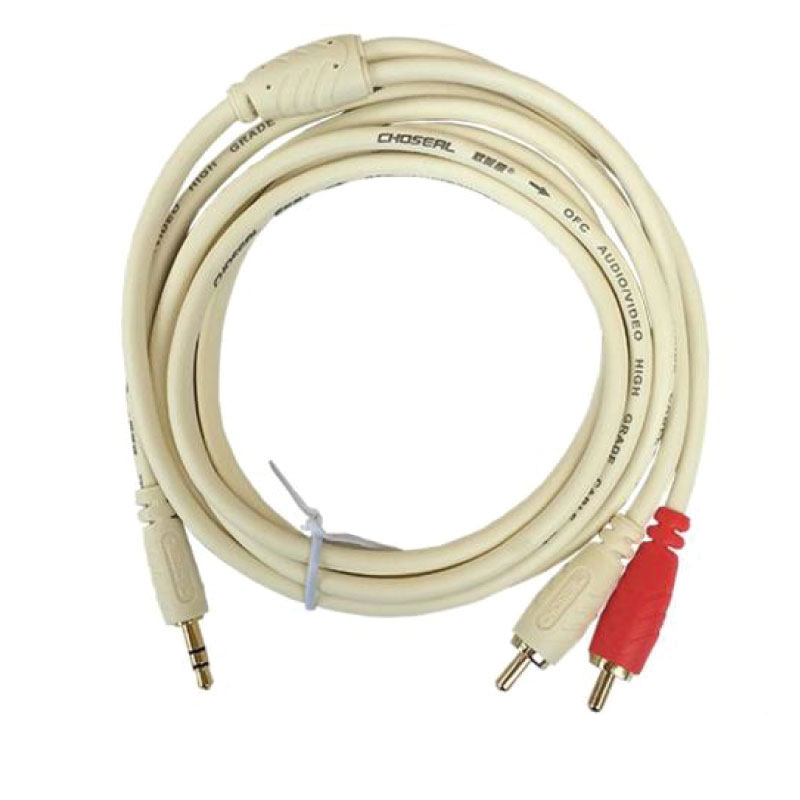 Dây cáp loa  1 đầu 3.5mm ra 2 đầu hoa sen RCA dài 1.8m  Choseal- Hàng chính hãng